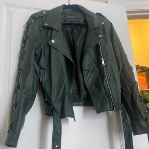 Green Faux Leather Jacket